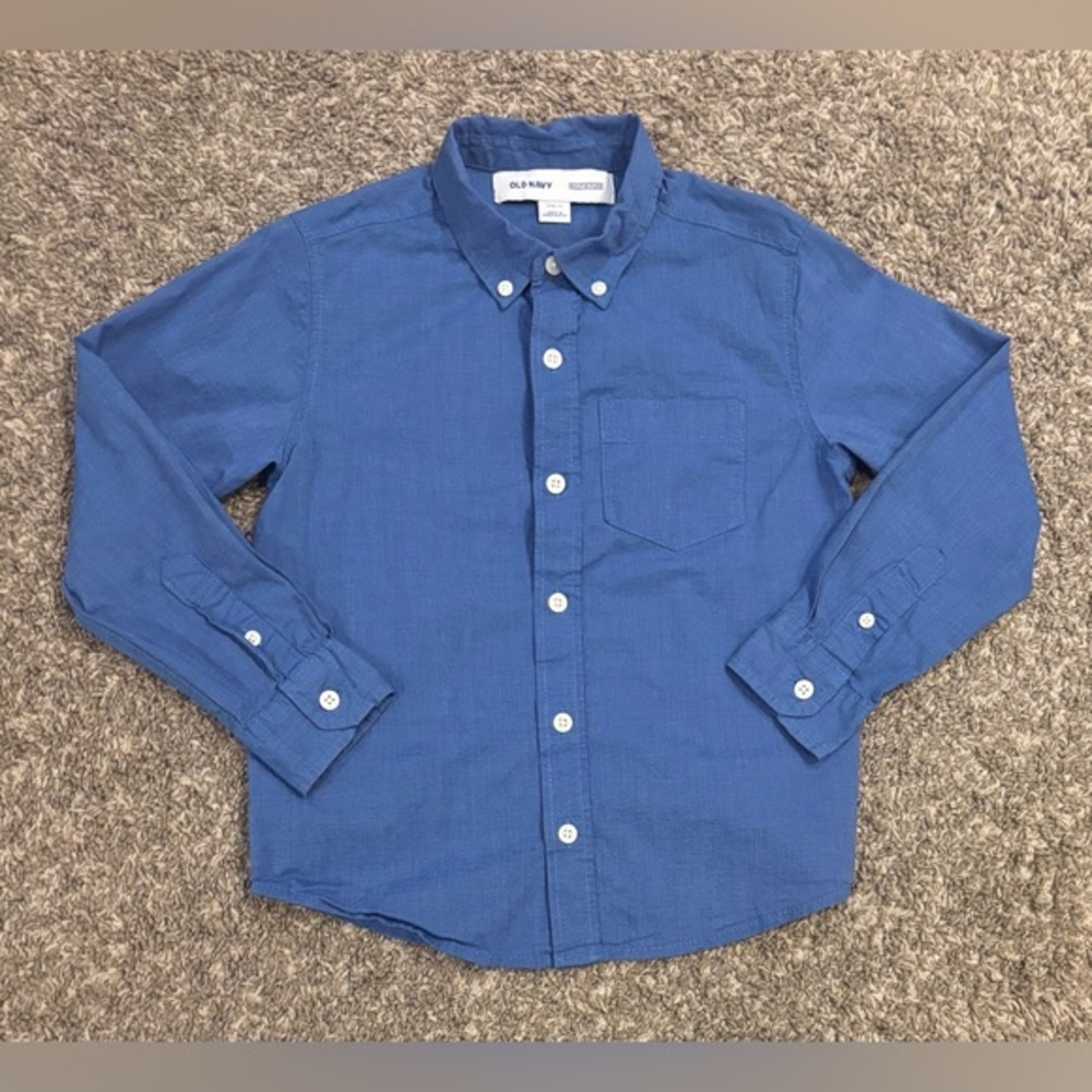 Old Navy Kids Classic Blue Button-Down Dress Shirt Size 6/7